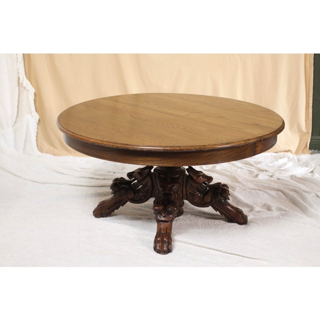 Early 19th Century Oak Coffee Table With Gargoyles For Sale - Image 9 of 17