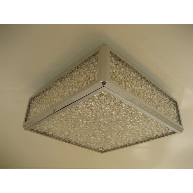 Vintage Ceiling Lamp with Plastic Sheets in Chomed Profiles, 1970s For Sale - Image 10 of 15
