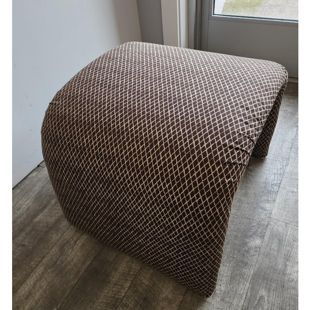 Mid 20th Century 1970s Vintage Karl Springer Style Waterfall Bench/Ottoman For Sale - Image 5 of 8