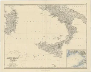 Map of Southern Italy, 1860