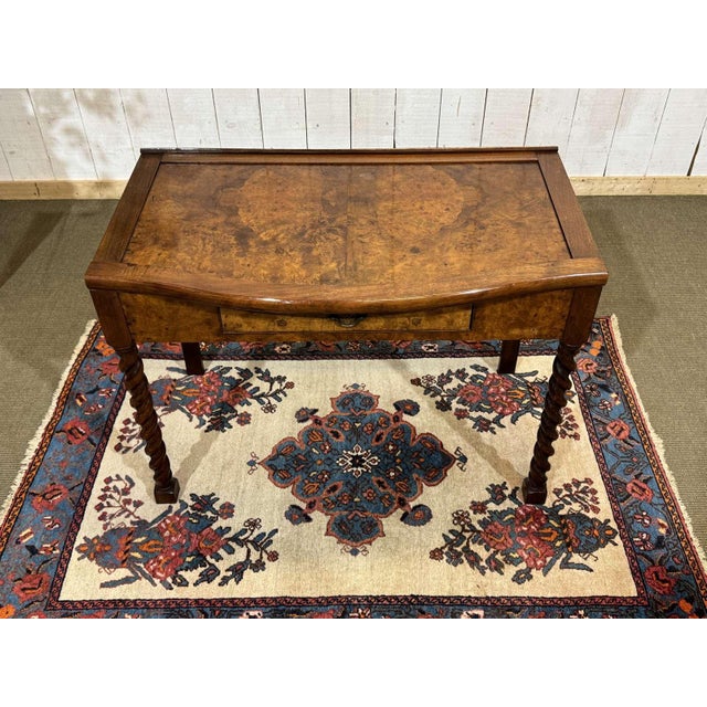 Antique English Burr Walnut Desk, 1900s For Sale - Image 3 of 14