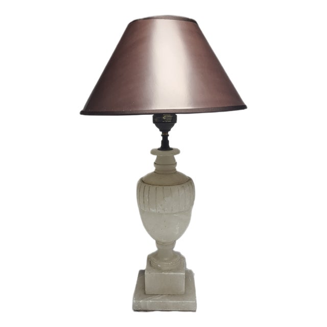 Art Deco Alabaster Bedside Lamp, Belgium, 1950s For Sale
