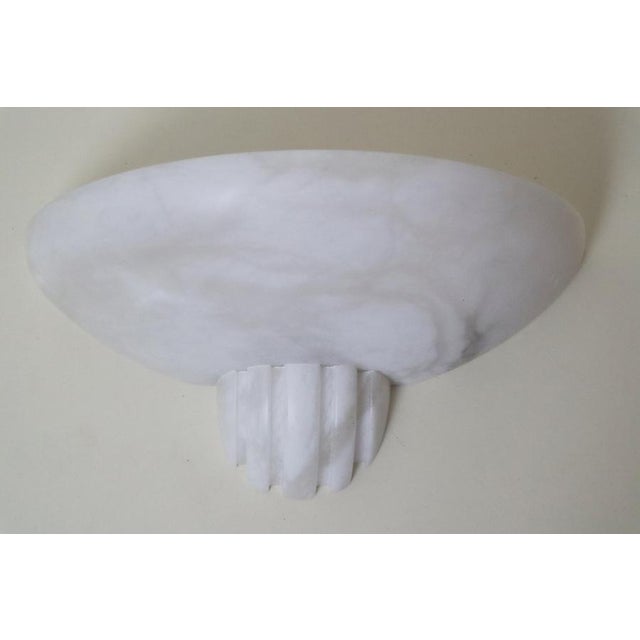 Art Deco Alabaster Wall Lights, France, 1980s, Set of 2 For Sale - Image 3 of 12