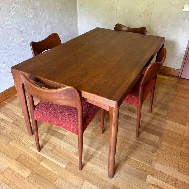 Table and Chairs by Henning Kjaernulf for Vejle Stole Og Møbelfabrik, 1960s, Set of 5 For Sale - Image 17 of 17