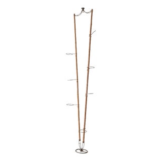 Vintage Bamboo and Metal Floor-Standing Plant Holder from Vivai Del Sud, 1960s For Sale