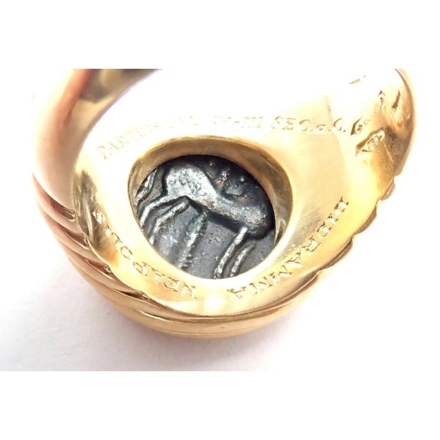 1970s Bulgari Gold Monete Antique Coin Signet Ring, Size 6.5 For Sale - Image 5 of 10