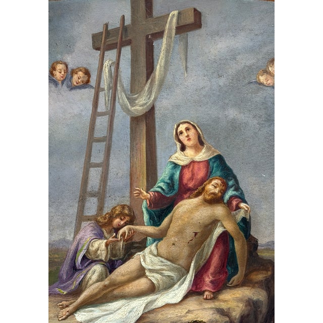 The Deposition of Christ, 1700s-1800s, Oil Painting, Framed For Sale - Image 5 of 7
