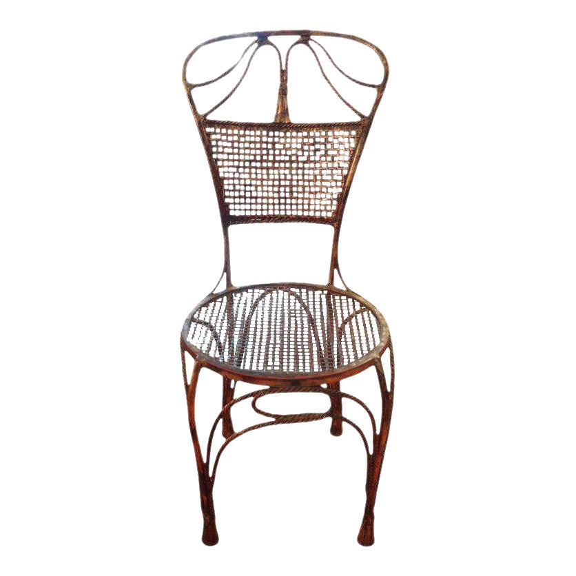 1960 S Vintage Italian Gilt Iron Rope And Tassel Chair Chairish