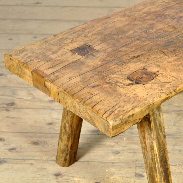 Vintage Oak Butchers Farmtable, 1935 For Sale - Image 6 of 12