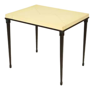 Bespoke Parchment-Top Table With Iron Base