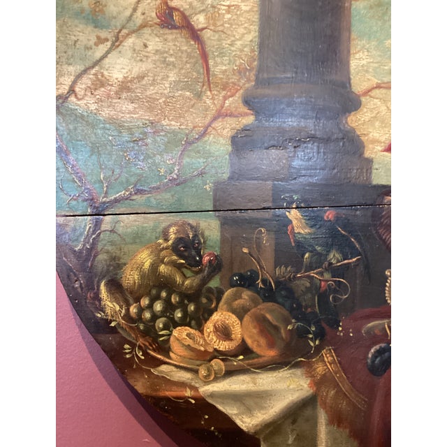 Late 18th Century Late 18th Century Dutch School Still Life Painting With Monkey, Fruit, Flowers, and Birds - From the Collection of Iris Apfel For Sale - Image 5 of 9
