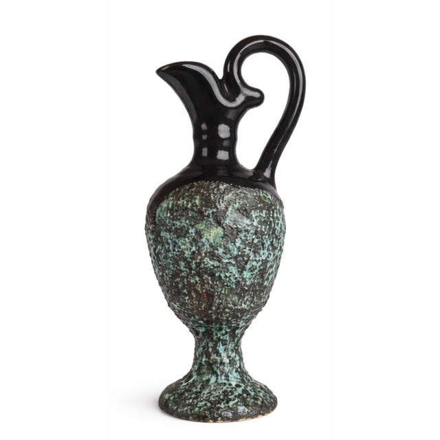 Italian Italian Mid-Century Lava Glaze Ewer, Bitossi Style Sculptural Ceramic For Sale - Image 3 of 10