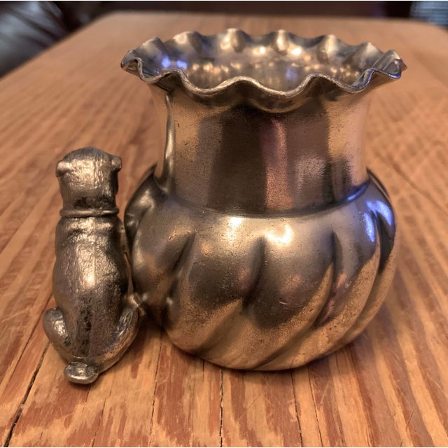 Rogers Bros. Victorian Silverplate Figural Toothpick Holder or Match Holder With Pug / French Bulldog / Boxer – Rare 19th C. Novelty - See Pics! For Sale - Image 4 of 8