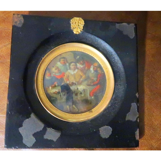 Traditional 18th Century Miniature Painting - Dutch Tavern Scene For Sale - Image 3 of 7