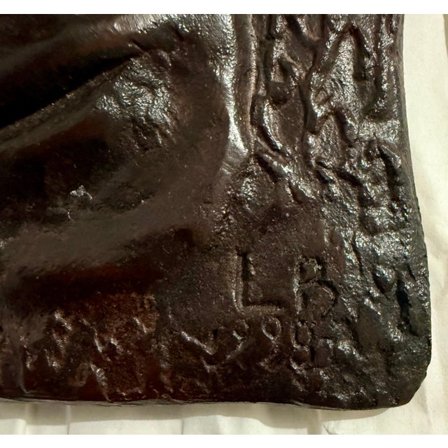 Leonard Baskin, Bronze Sculpture Wall Relief Judaica Jewish Matriarchs Modernist Leonard Baskin, 1998 For Sale - Image 15 of 16
