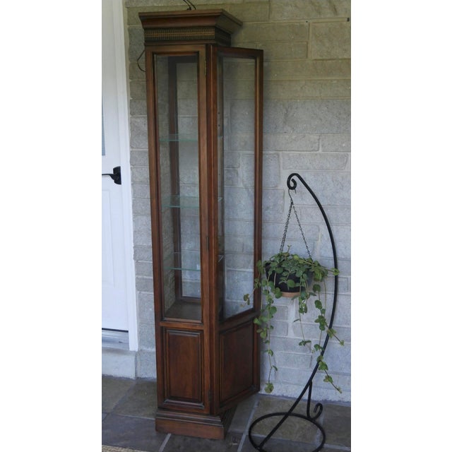 Chippendale Late 20th Century Brandt Solid Cherry Chippendale Diminutive Curio Cabinet For Sale - Image 3 of 13