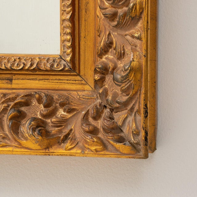 Wood 19th Century France Gold Wood Mirror For Sale - Image 7 of 8
