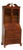 Vintage Georgian Revival Flame Mahogany Secretary Desk Bookcase With Glass Doors, Circa 1940s–1950s For Sale