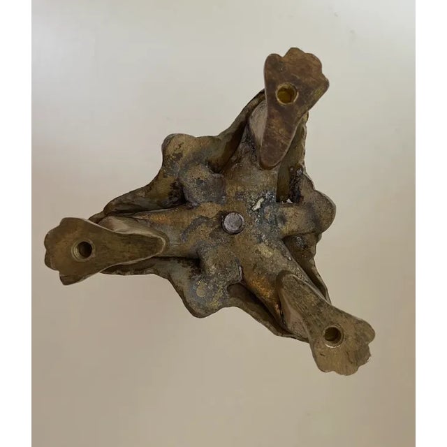 Vintage Late 19th Century Solid Brass and Black Candlestick For Sale In Chicago - Image 6 of 8
