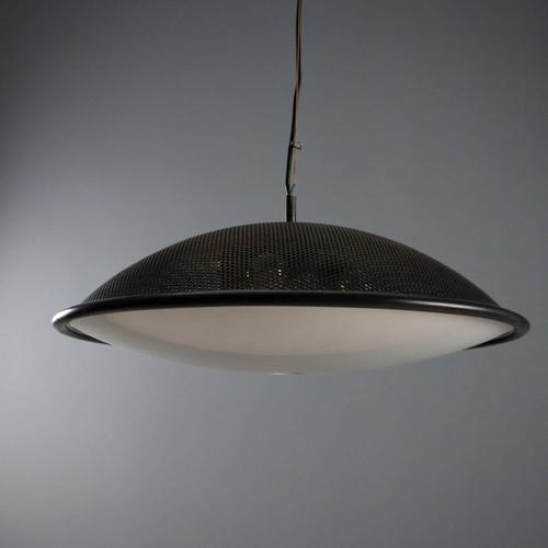 Vintage Black-Lacquered Metal Lamp from Valenti Luce, 1980s For Sale - Image 6 of 8