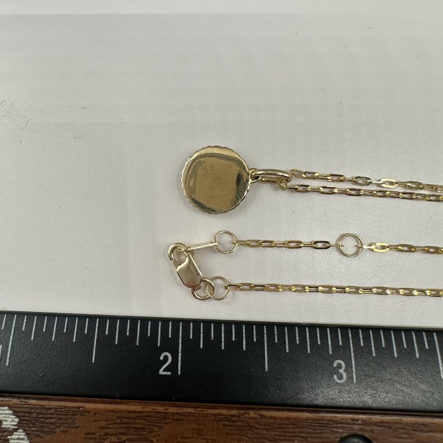 Early 21st Century Diamond Paperclip Chain Necklace in 10kt Yellow Gold – 0.08ctw, Adjustable, New For Sale - Image 5 of 5