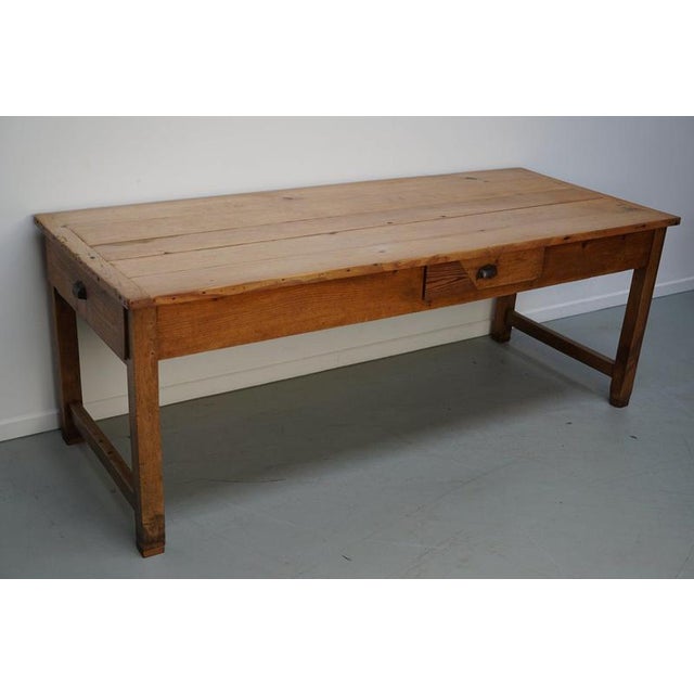 Antique Late 19th Century French Rustic Farmhouse Cherry Wood Dining Table For Sale - Image 11 of 18