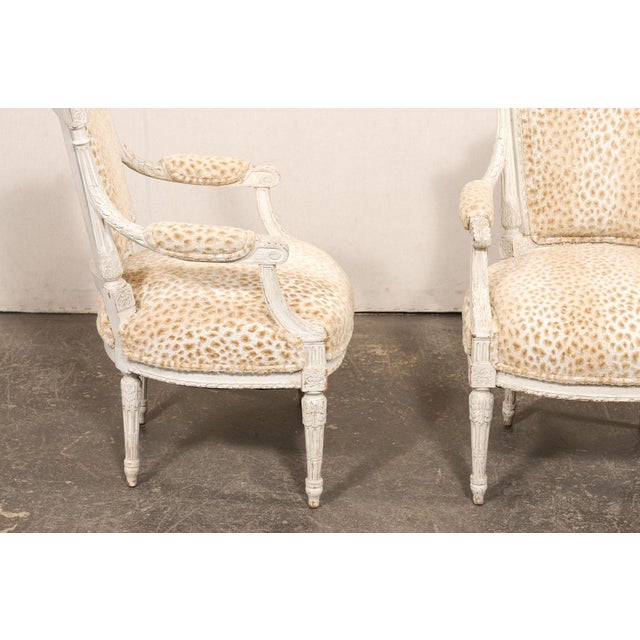 French Louis XVI Style Fauteuils, 19th C. For Sale - Image 10 of 13