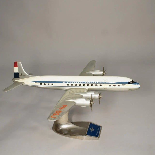 KLM Dc-7 Aircraft Model in Aluminium, 1950s For Sale - Image 3 of 10