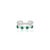 Gemstone Geometric Green Onyx & Zircon Double Band Ring in 925 Silver, Size 7.5 For Sale - Image 7 of 12