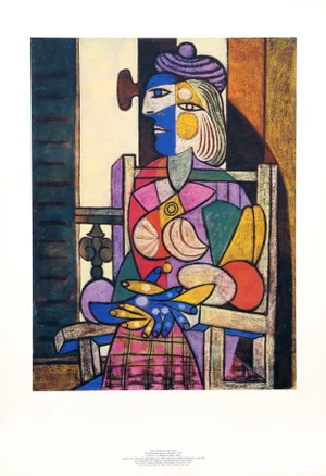 1980s "Femme Assise Devant sa Fenetre" Lithograph After Pablo Picasso
