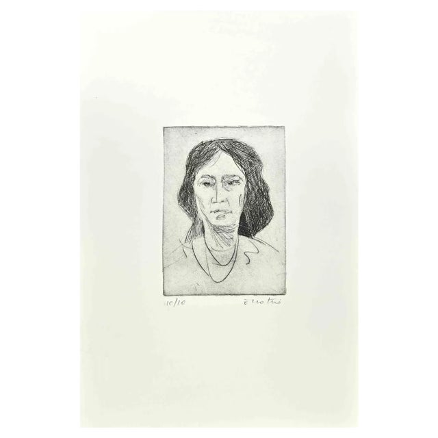 Enotrio Pugliese, Country Study, Etching, 1963 For Sale