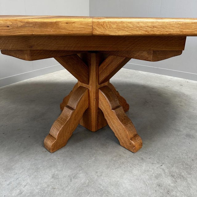 Vintage Extendable Dining Table in Oak from De Puydt, Belgium, 1970s For Sale - Image 6 of 12