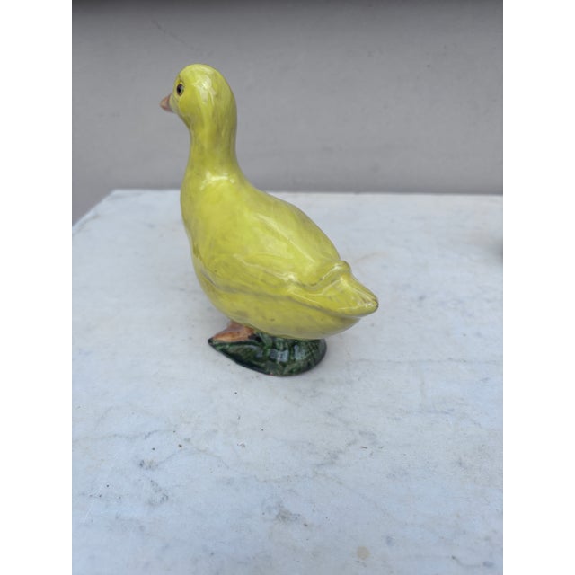 French Terracotta Majolica Duck Bavent Normandy circa 1960.