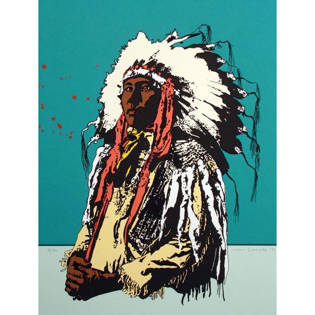 1990s Ward Churchill "Sinte Gleska" Hand Signed Fine Art Serigraph 1983 5/40 For Sale - Image 5 of 6