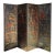 Antique Chinoiserie-Decorated Painted Leather Folding Screen For Sale