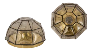 Iron and Clear Glass Flush Mount by Limburg, Germany, 1960s