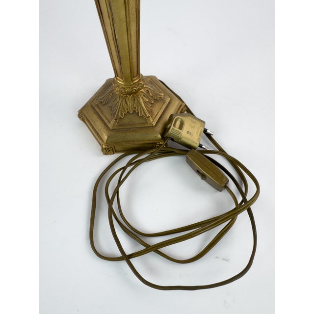 Vintage Louis XVI Style Gilt Metal Two-Light Candelabra Table Lamp For Sale - Image 12 of 18