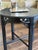 Antique Chinoiserie 24" Black Round Accent Table With Curved Drawer For Sale In Columbus - Image 6 of 7