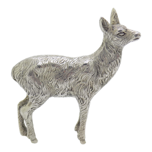 Vintage Italian Handmade Genuine Silver Deer / Fawn Figurine Rare Solid Statue