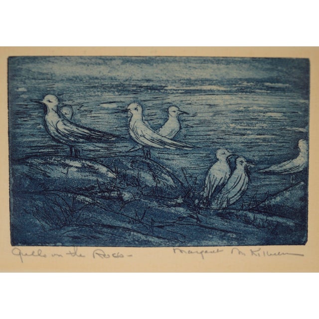 American "Gulls on the Rocks" - Original Lithograph by Margaret M. Kilburn For Sale - Image 3 of 6