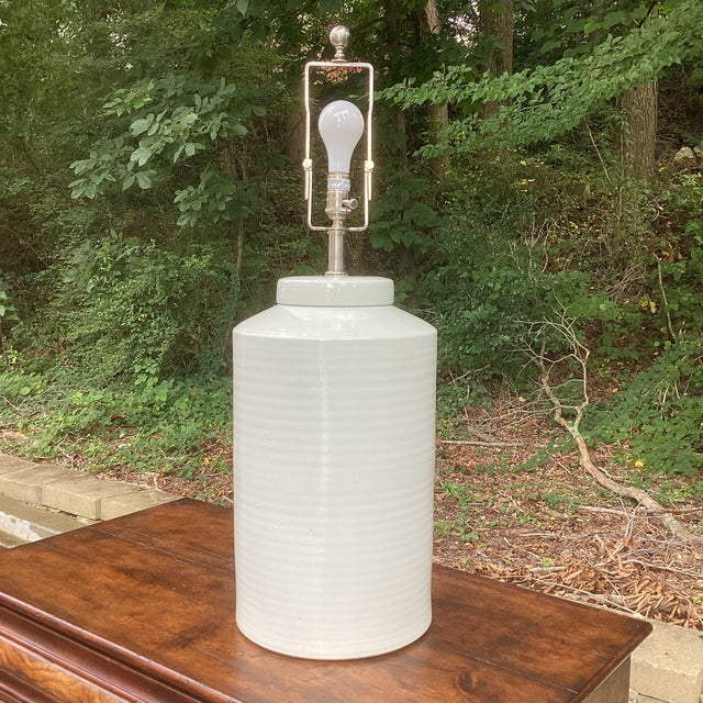 2010s Ralph Lauren Home Large Classic Cylinder Lamp For Sale - Image 5 of 7