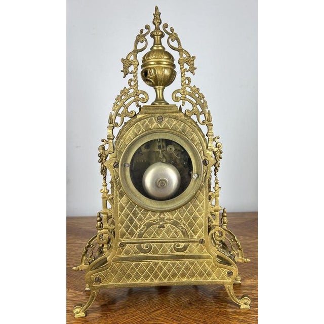 Metal Vintage French Style Architectural Brass Garniture Set, Set of 3 For Sale - Image 7 of 17