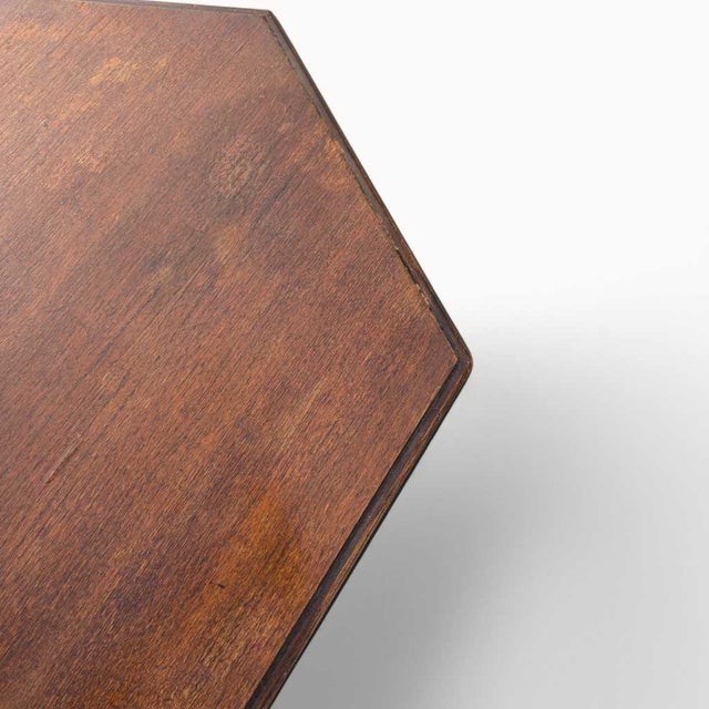 Antique Carved Wood Round Dining or Center Table, Restored For Sale In Los Angeles - Image 6 of 15