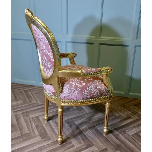 Textile 19th Century French Gilt Salon Chair For Sale - Image 7 of 9