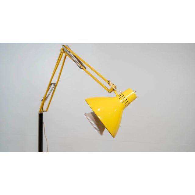 Vintage Luxo Yellow Architect Task Floor Lamp W/ Standing Base For Sale - Image 11 of 17