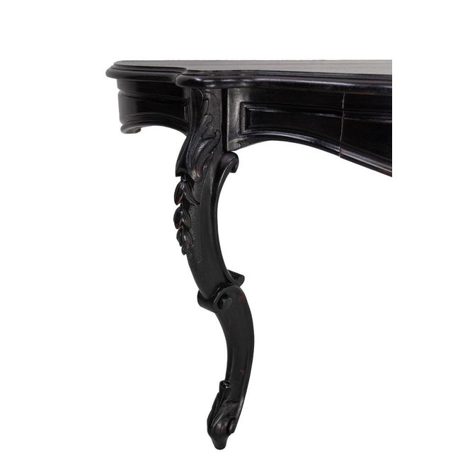 Antique French Black Patinated Wood Wall-Mounted Entry-Hall Console, 1880s For Sale - Image 6 of 14