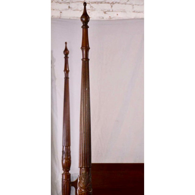 Hickory White Hickory White Carved Mahogany Four Poster Queen Bed For Sale - Image 4 of 6