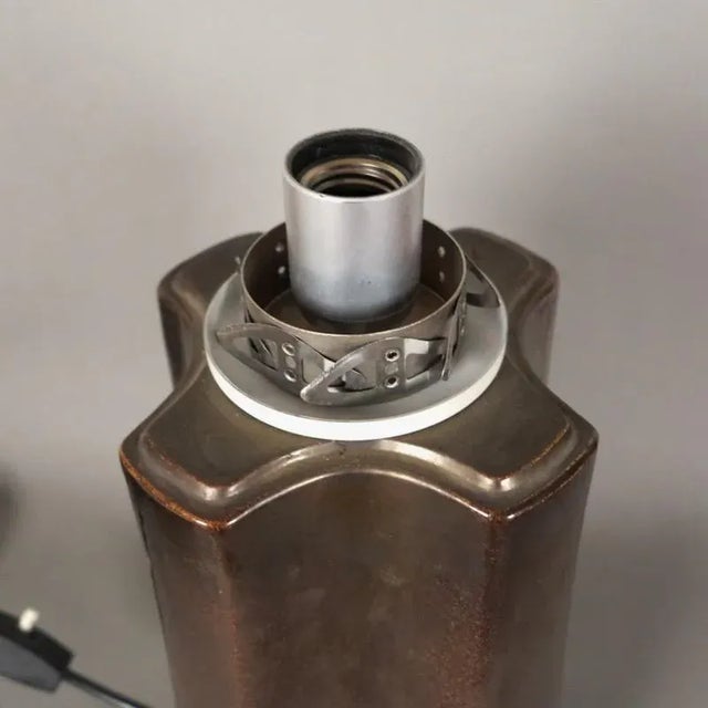 Vintage Ceramic & Glass Table Lamp For Sale - Image 6 of 8