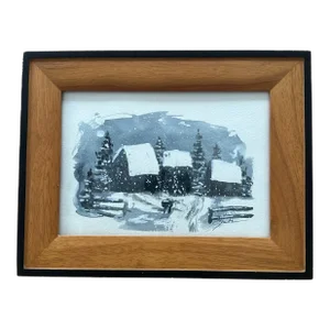Framed Original Watercolor Landscape