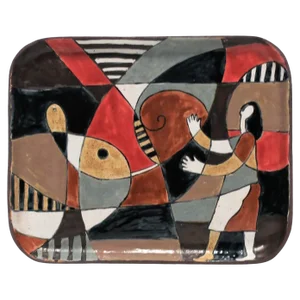Abstract and Figural Pottery Artwork Tray